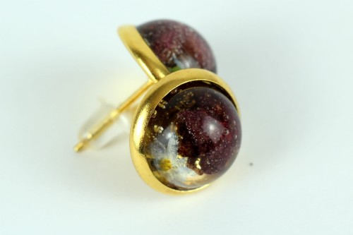 Kolczyki ze złotym obramowaniem handmade