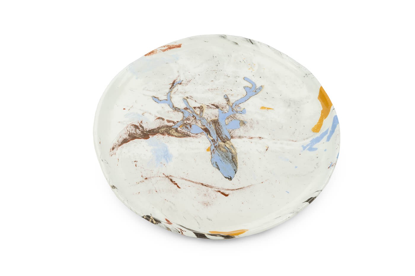 Ręcznie robiony talerz z ceramiki Jelonek 