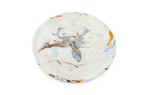 Ręcznie robiony talerz z ceramiki Jelonek