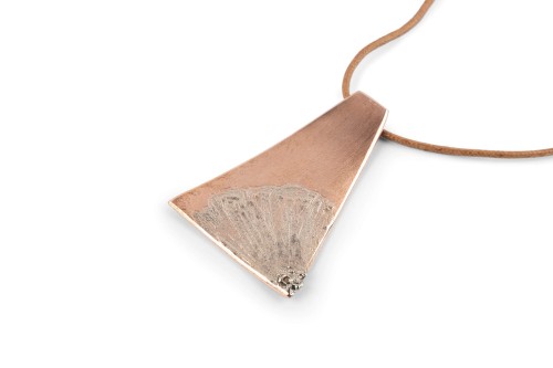 Trapez zawieszka z miedzi rękodzieło