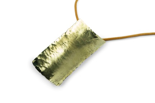 Wisior wykonany przez rękodzielnika złoty i zielony kolor