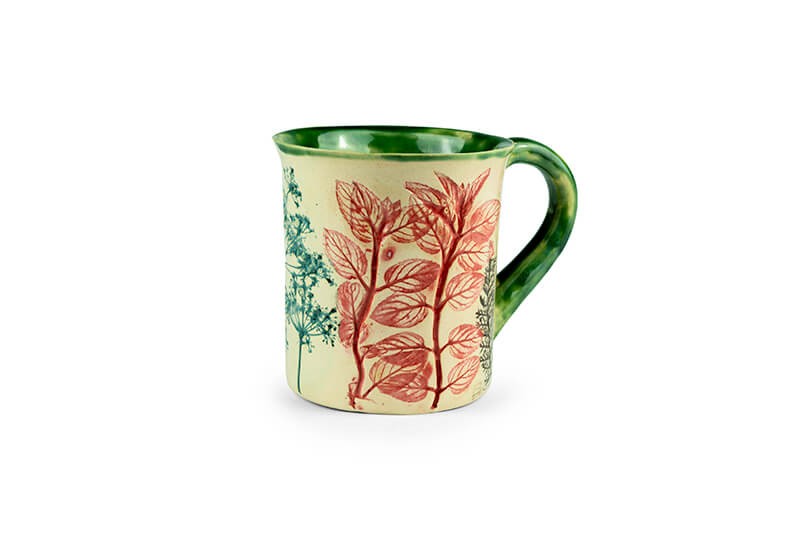 Kubek ceramiczny z ciemną zielenią 