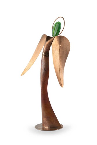 Wyjątkowy anioł z miedzi 30 cm