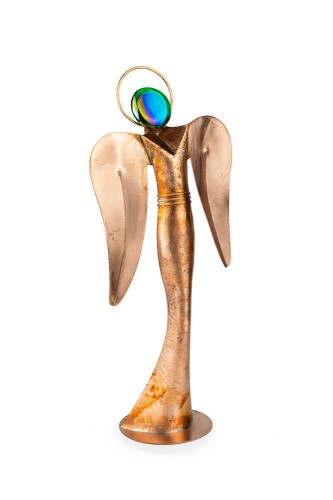 figurka metalowa ze szklaną główką